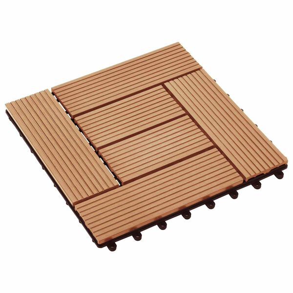 vidaXL &Pi;&lambda;ά&kappa;&alpha; &Kappa;&alpha;&tau;&alpha;&sigma;&kappa;&epsilon;&upsilon;ή&sigmaf; 11 pcs &Xi;ύ&lambda;&omicron; teak 30 x 30 cm WPC