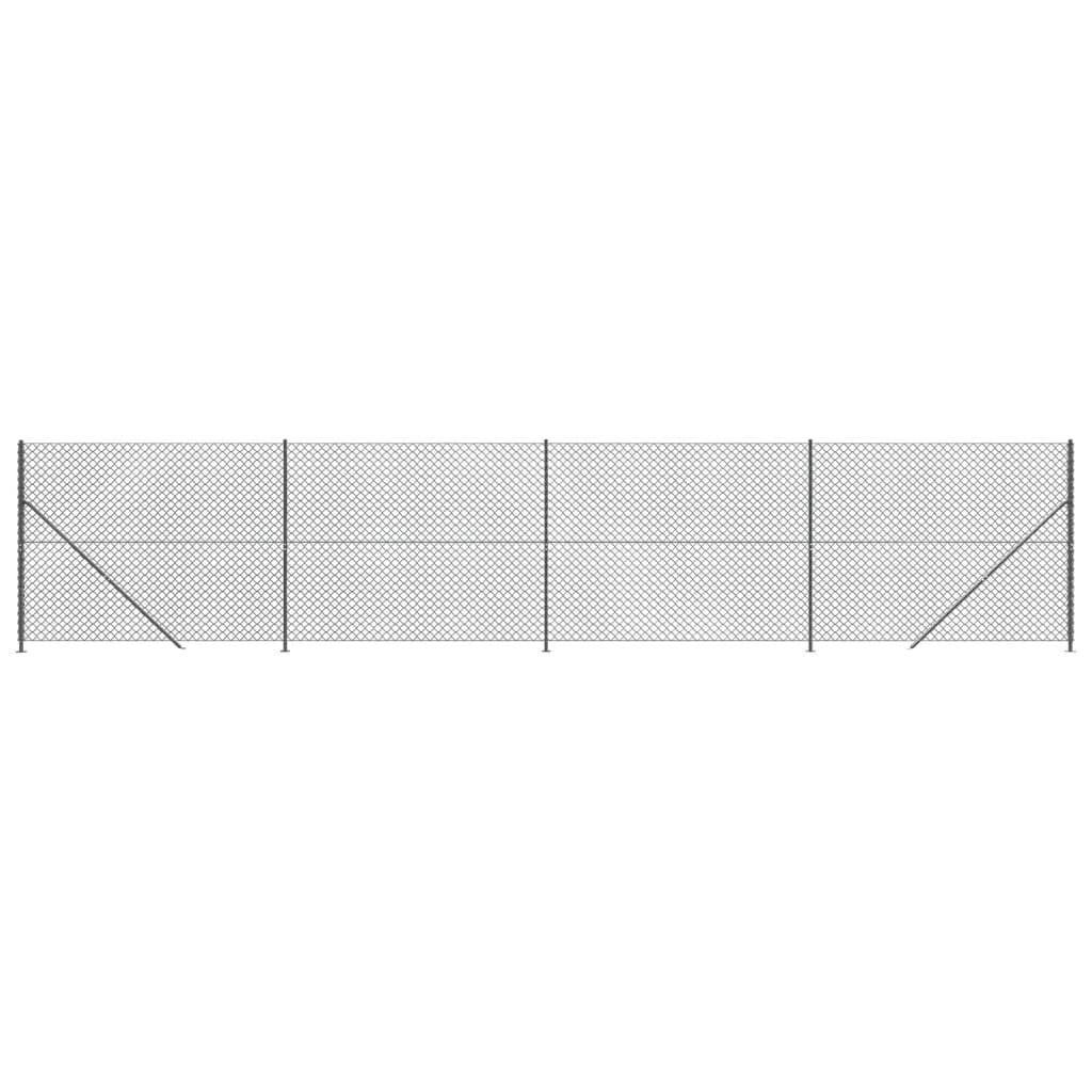 vidaXL Συρματόπλεγμα Περίφραξης Ανθρακί 1,6 x 10 μ. με Βάσεις Φλάντζα