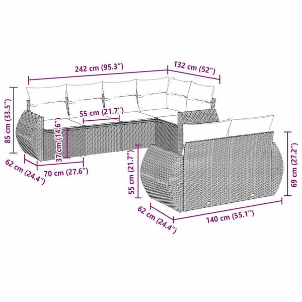 vidaXL &Sigma;&alpha;&lambda;ό&nu;&iota; &Kappa;ή&pi;&omicron;&upsilon; &Sigma;&epsilon;&tau; 7 &Tau;&epsilon;&mu;&alpha;&chi;ί&omega;&nu; &Gamma;&kappa;&rho;&iota; &Sigma;&upsilon;&nu;&theta;&epsilon;&tau;&iota;&kappa;ό &Rho;&alpha;&tau;ά&nu; &mu;&epsilon; &Mu;&alpha;&xi;&iota;&lambda;ά&rho;&iota;&alpha;