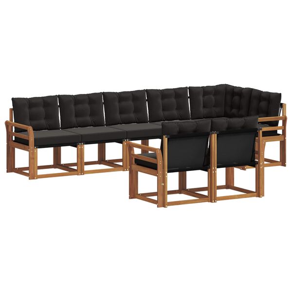 vidaXL &Sigma;&epsilon;&iota;&rho;ά &Kappa;&alpha;&nu;&alpha;&pi;έ &Epsilon;&xi;&omega;&tau;&epsilon;&rho;&iota;&kappa;&omicron;ύ &mu;&epsilon; &mu;&alpha;&xi;&iota;&lambda;ά&rho;&iota; 8 pcs &Phi;&upsilon;&sigma;&iota;&kappa;ό &kappa;&alpha;&iota; &Mu;&alpha;ύ&rho;&omicron;