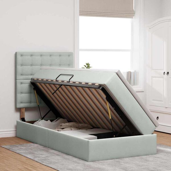 vidaXL &Kappa;&rho;&epsilon;&beta;ά&tau;&iota; &mu;&epsilon; &alpha;&pi;&omicron;&theta;&eta;&kappa;&epsilon;&upsilon;&tau;&iota;&kappa;ό &chi;ώ&rho;&omicron; &kappa;&alpha;&iota; &sigma;&tau;&rho;ώ&mu;&alpha; 90 x 200 cm &Beta;&epsilon;&lambda;&omicron;ύ&delta;&omicron;