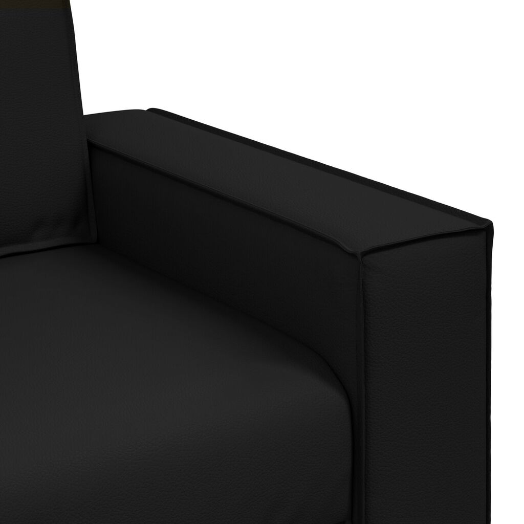 vidaXL Καναπές Loveseat Μαύρος 140 εκ Ψεύτικο Δέρμα