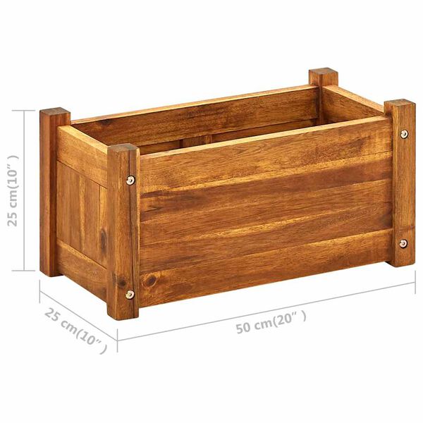 vidaXL Ζαρντινιέρα Υπερυψωμένη 50 x 25 x 25 εκ. από Ξύλο Ακακίας
