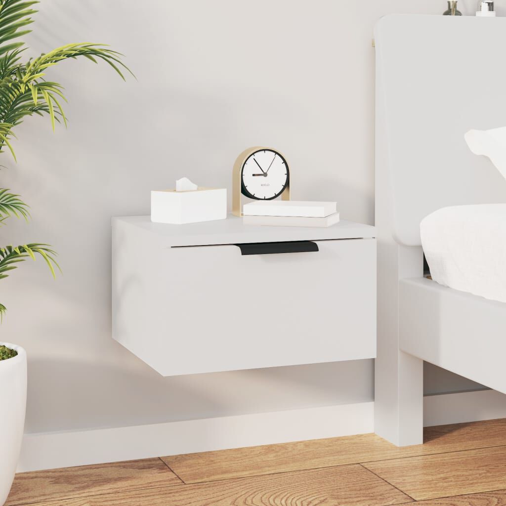 vidaXL Κομοδίνα Επιτοίχια 2 τεμ. Λευκά 34 x 30 x 20 εκ.