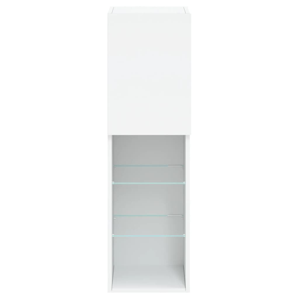 vidaXL Έπιπλα Τηλεόρασης με LED 2 τεμ. Λευκά 30,5x30x102 εκ.