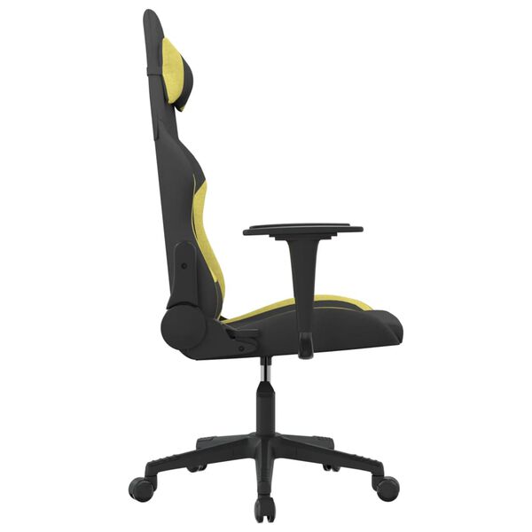 vidaXL Καρέκλα Μασάζ Gaming Μαύρο και Αν. Πράσινο Υφασμάτινη