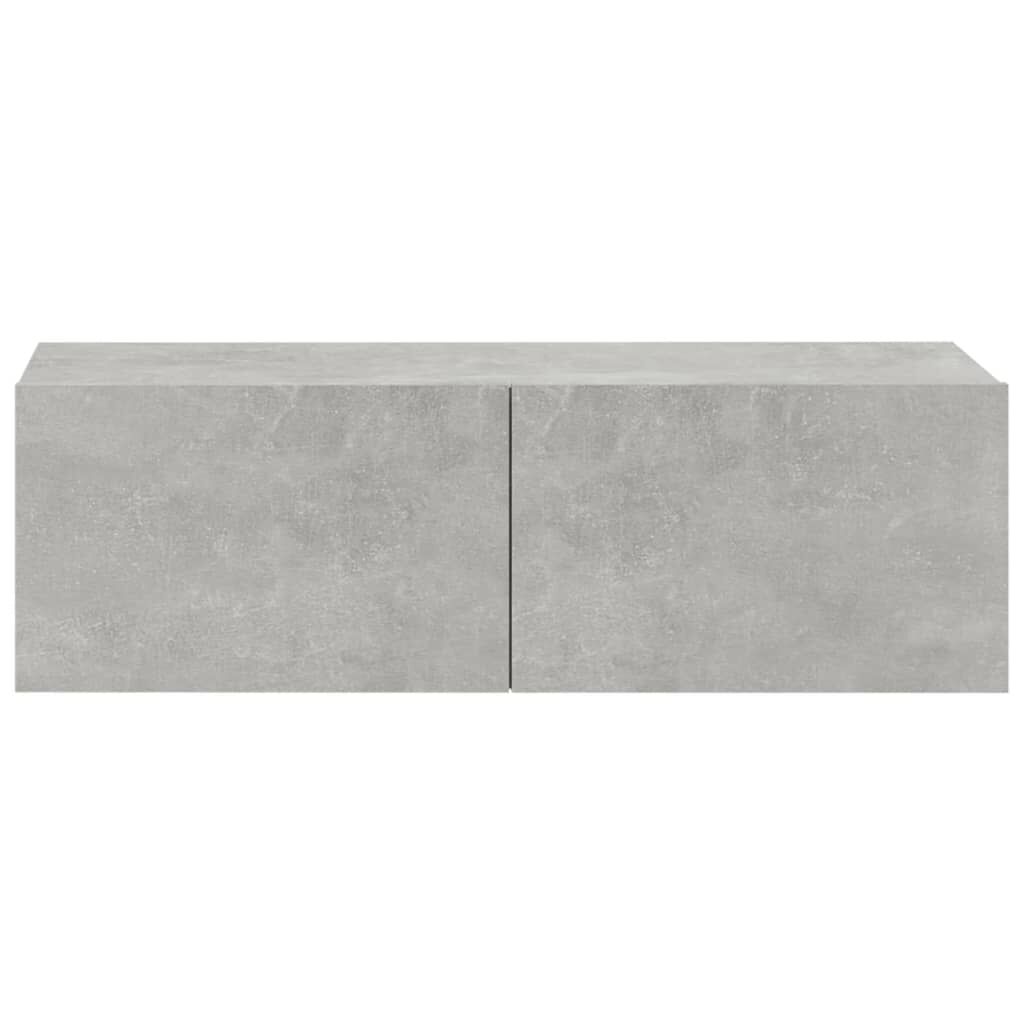 vidaXL Έπιπλα Τηλεόρασης Τοίχου 4 τεμ. Γκρι 100x30x30εκ. Επεξεργ. Ξύλο