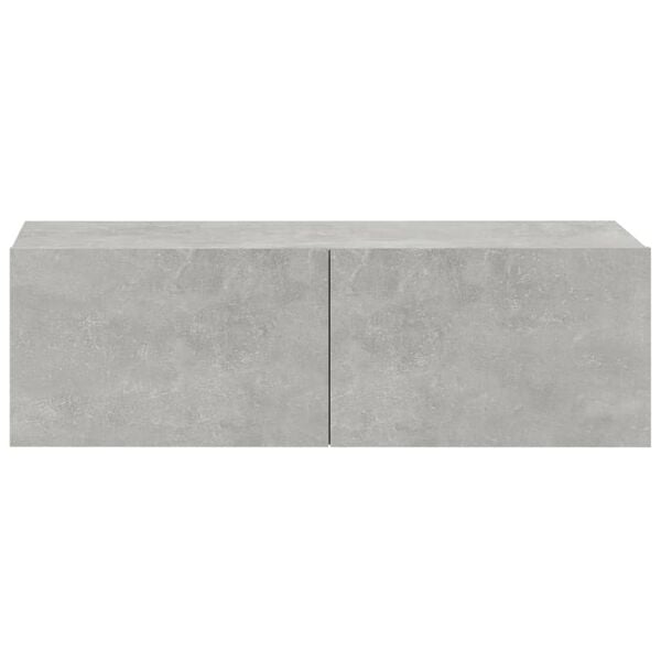 vidaXL Έπιπλα Τηλεόρασης Τοίχου 4 τεμ. Γκρι 100x30x30εκ. Επεξεργ. Ξύλο