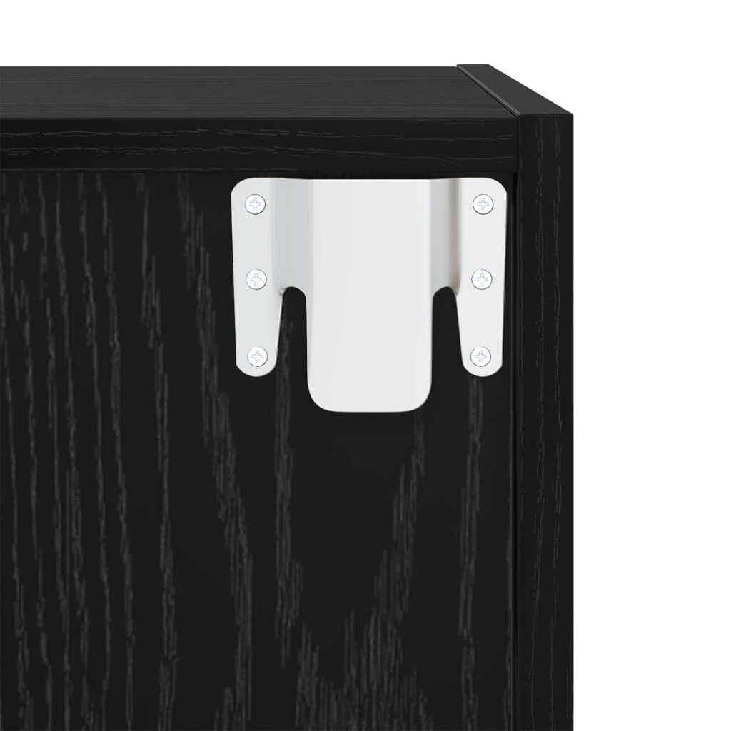 vidaXL Τηλεοπτική Κάβα Τοίχου με ράφι 4 pcs Μαύρη δρυς 37 x 37 x 72 εκ