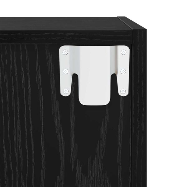 vidaXL Τηλεοπτική Κάβα Τοίχου με ράφι 4 pcs Μαύρη δρυς 37 x 37 x 72 εκ