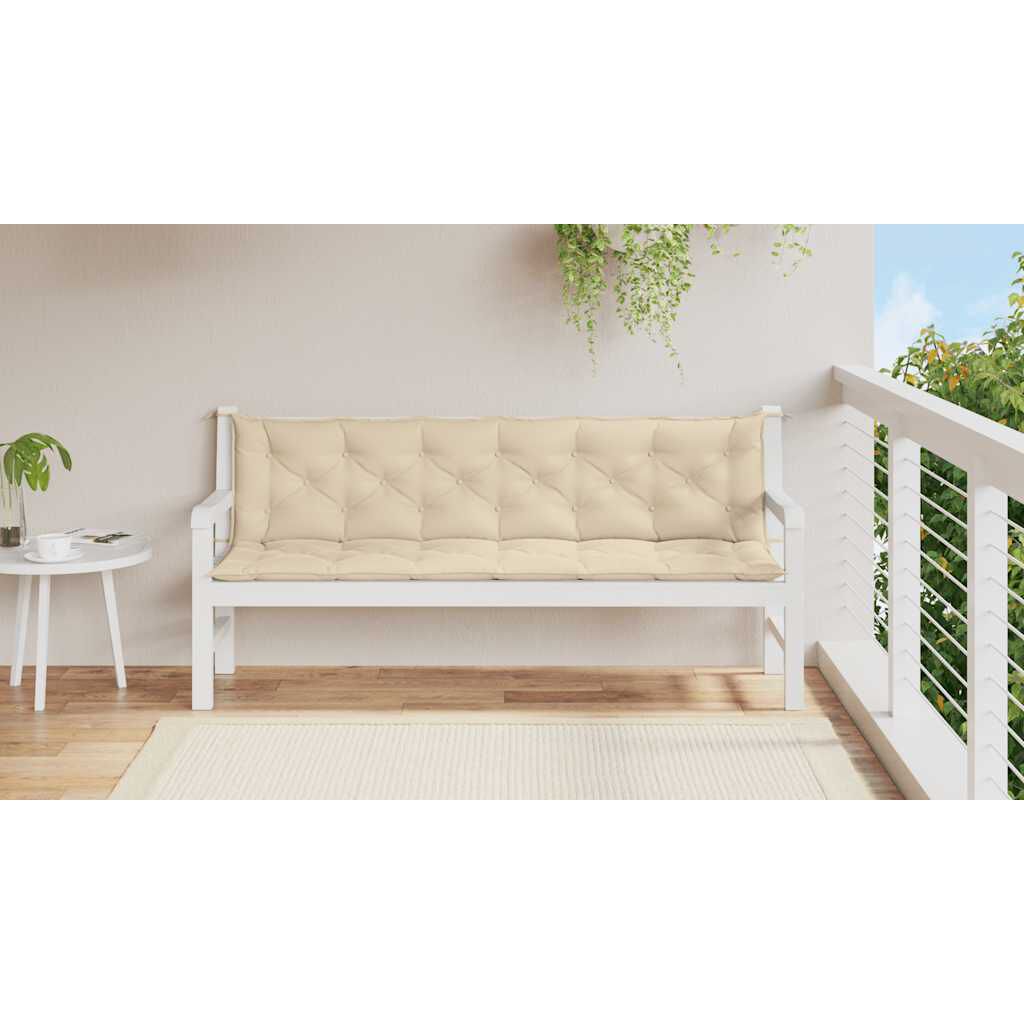 vidaXL Μαξιλάρι Πάγκου Κήπου Μπεζ 200x(50+50)x7 εκ. Ύφασμα Oxford