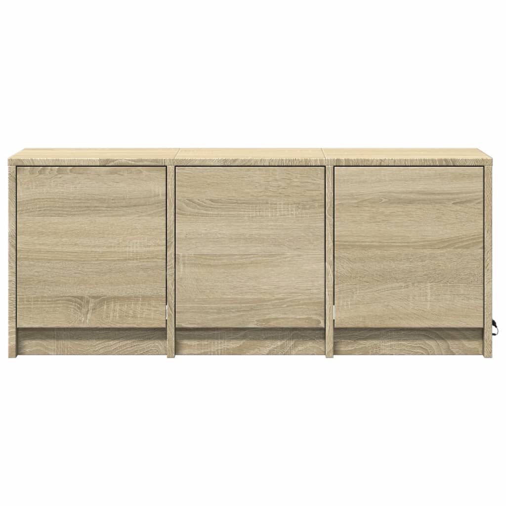 vidaXL Έπιπλο Τηλεόρασης με LED Sonoma Δρυς 97x34x40 εκ. Επεξ. Ξύλο