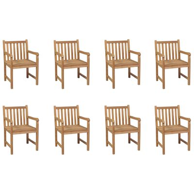 vidaXL Καρέκλες Εξωτερικού Χώρου 8 τεμ. από Μασίφ Ξύλο Teak