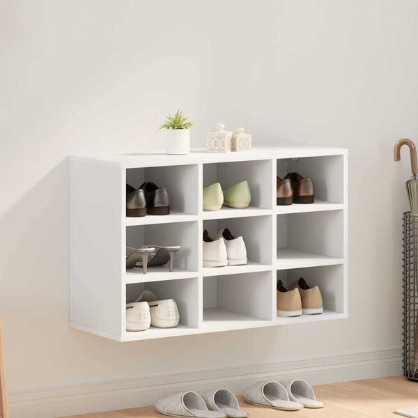 vidaXL Ντουλάπα Παπουτσιών Λευκό 77.5 x 30 x 51 εκ. Επεξεργασμένο ξύλο