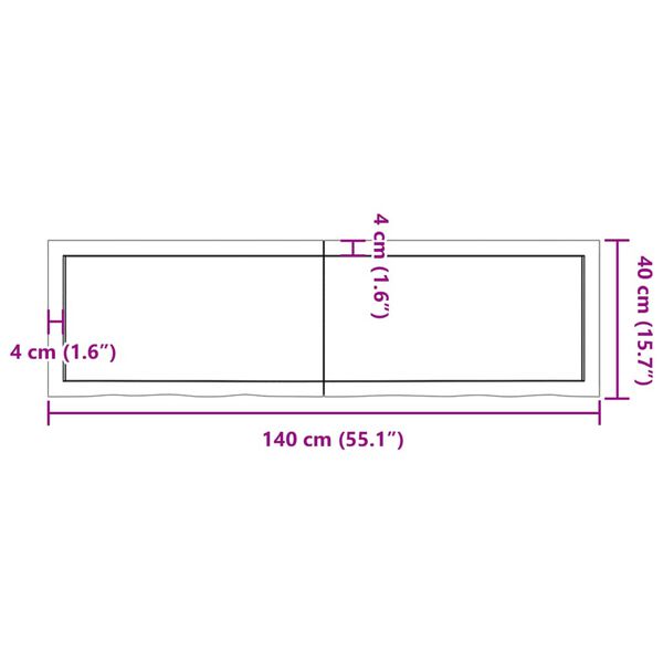 vidaXL Ράφι Τοίχου Σκούρο Καφέ 140x40x(2-6) εκ. Επεξ. Μασίφ Ξύλο Δρυός