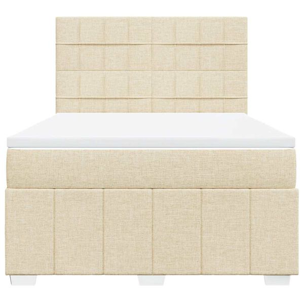 vidaXL &Kappa;&rho;&epsilon;&beta;ά&tau;&iota; Boxspring &mu;&epsilon; &Sigma;&tau;&rho;ώ&mu;&alpha; &Kappa;&rho;&epsilon;&mu; 140x190 &epsilon;&kappa;. &Upsilon;&phi;&alpha;&sigma;&mu;ά&tau;&iota;&nu;&omicron;