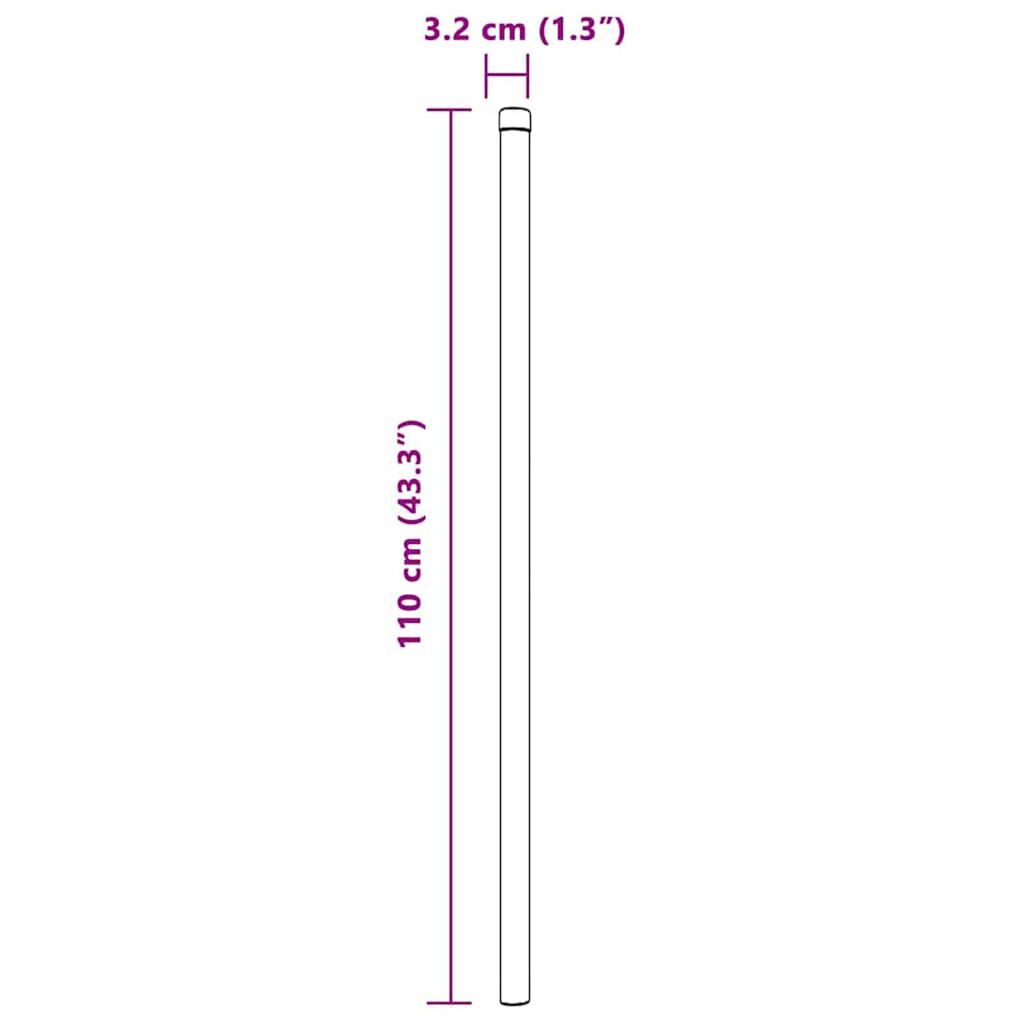 vidaXL Πό posts φράχτη 2 pcs Ασημί 110 cm Ατσάλι με Επικάλυψη Πούδρας