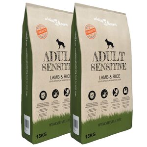 vidaXL &Xi;&eta;&rho;ά &Tau;&rho;&omicron;&phi;ή &Sigma;&kappa;ύ&lambda;&omega;&nu; Premium Adult Sensitive Lamb & Rice 2&tau;&epsilon;&mu; 30 &kappa;