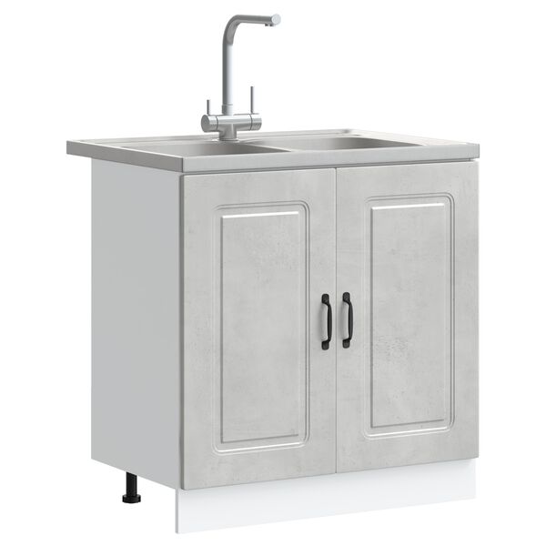 vidaXL Ντουλάπα Κουζίνας με πόρτα Kalmar 2 pcs Γκρι 80 x 46 x 81.5 εκ