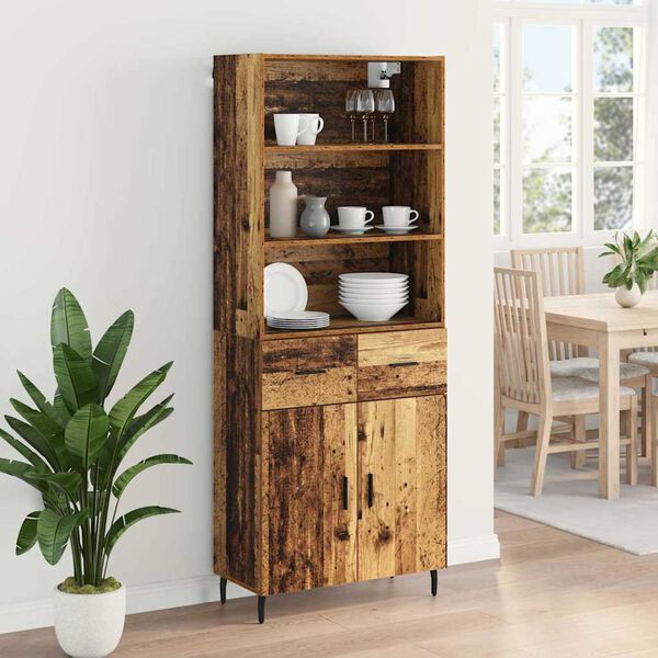 vidaXL Highboard &Pi;&alpha;&lambda;&iota;ό &Xi;ύ&lambda;&omicron; 69,5 x 34 x 180 &epsilon;&kappa;. &Sigma;ύ&nu;&theta;&epsilon;&tau;&omicron; &Xi;ύ&lambda;&omicron; &kappa;&alpha;&iota; &Gamma;&upsilon;&alpha;&lambda;ί