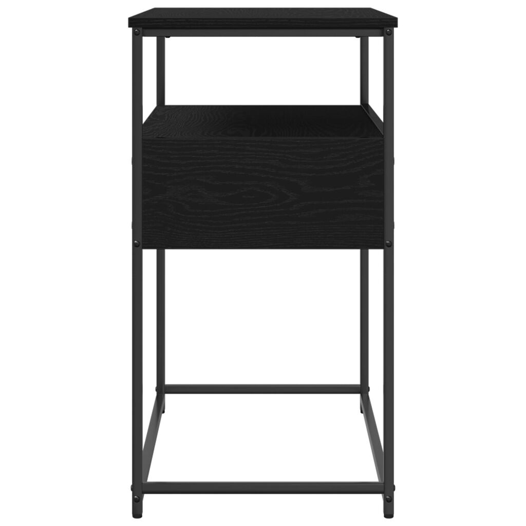 vidaXL Κονσόλα Μαύρη Δρυς 75x40x75 εκ Επεξεργασμένο Ξύλο και Ατσάλι