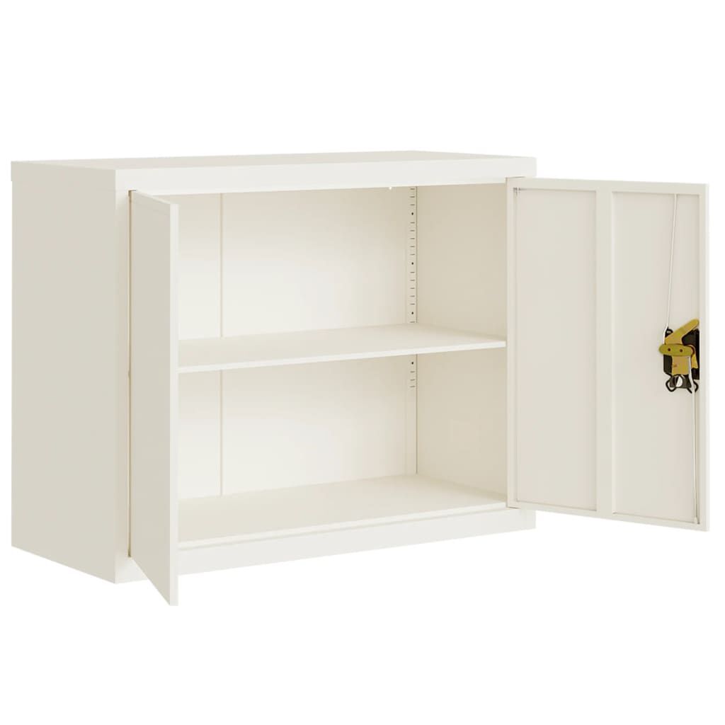 vidaXL Αρχειοθήκη Λευκή 90 x 40 x 70 εκ. από Ατσάλι