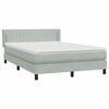 vidaXL Κρεβάτι Boxspring με Στρώμα Ανοιχτό Γκρι 140x210 εκ. Βελούδινο