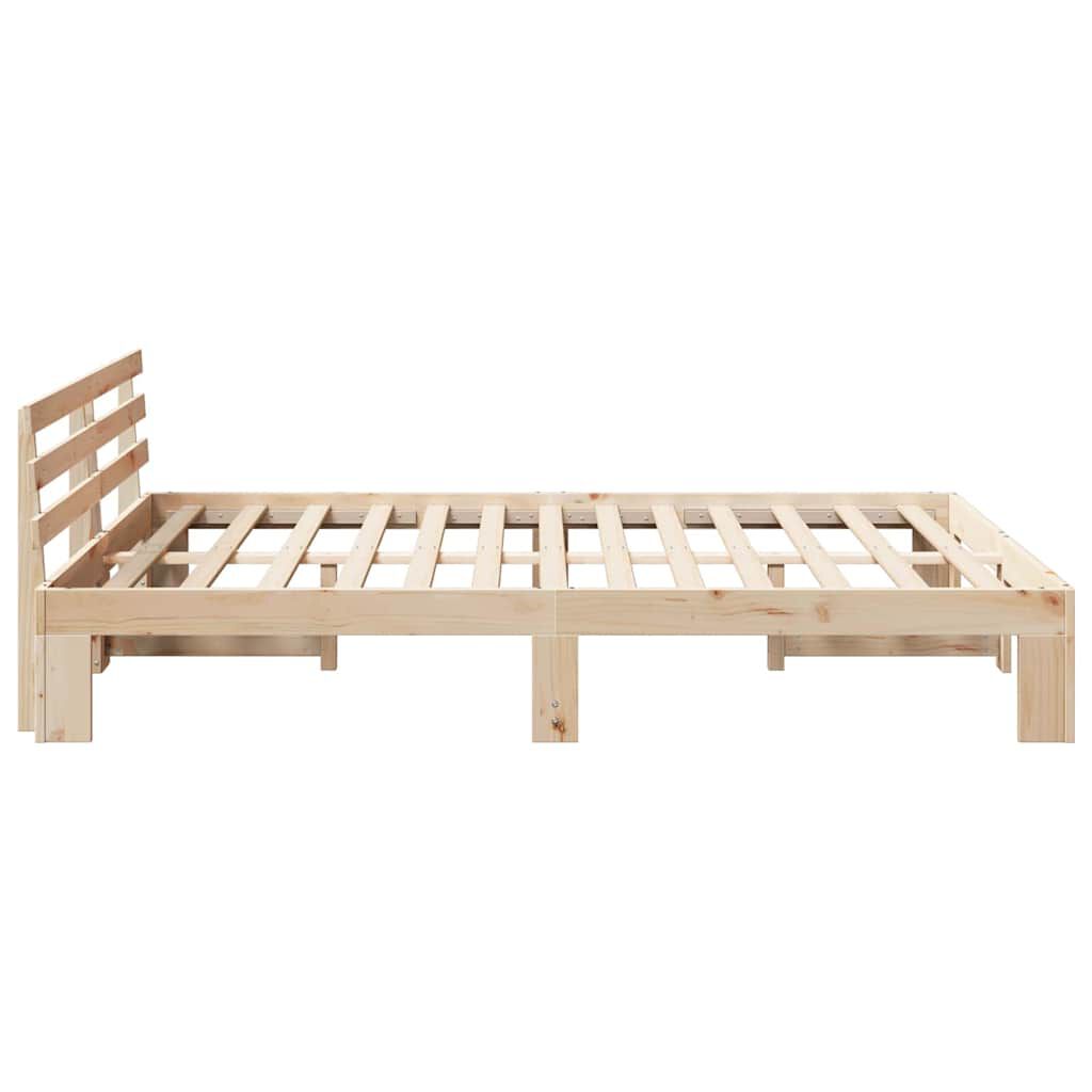 vidaXL Σκελετός Κρεβατιού Καφέ 140 x 200 cm Μασίφ ξύλο πεύκου
