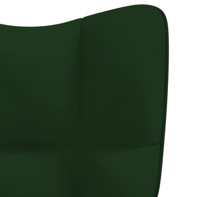 vidaXL Κουνιστή Πολυθρόνα Σκούρο Πράσινο Βελούδινη