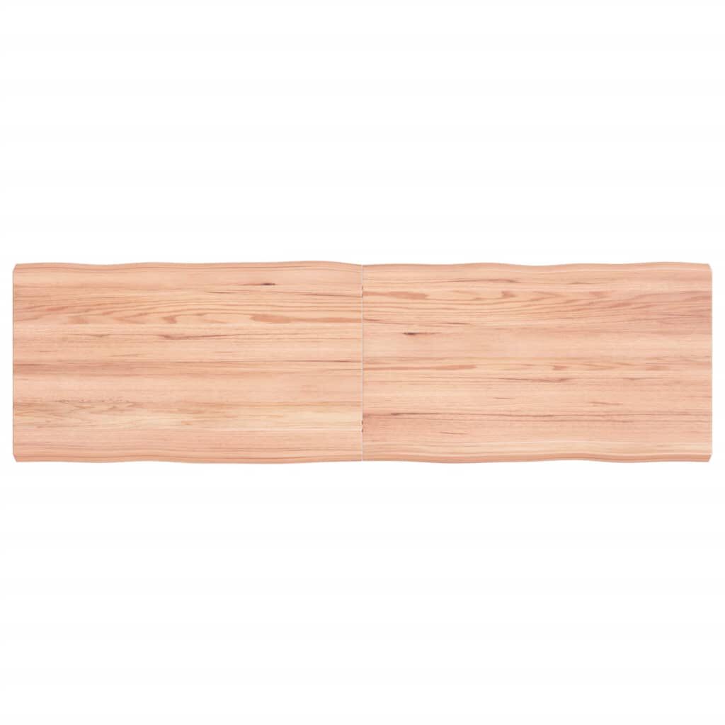 vidaXL Επιφ Τραπεζιού Αν Καφέ 140x40x(2-4)εκ.Ακατέργ. Μασίφ Ξύλο Δρυός