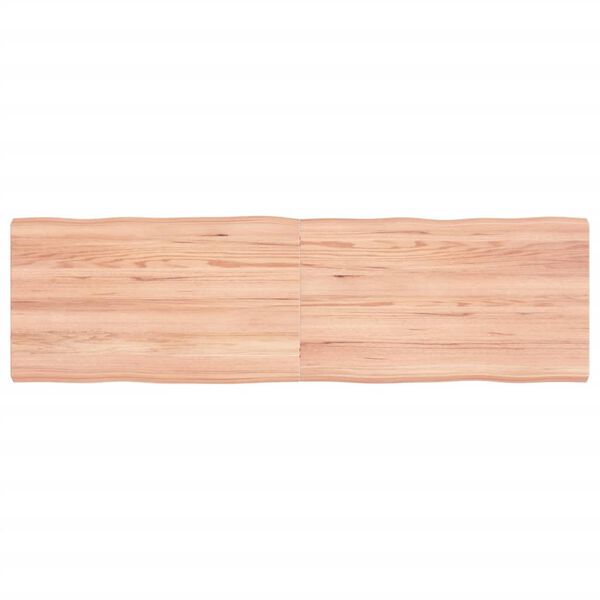 vidaXL Επιφ Τραπεζιού Αν Καφέ 140x40x(2-4)εκ.Ακατέργ. Μασίφ Ξύλο Δρυός