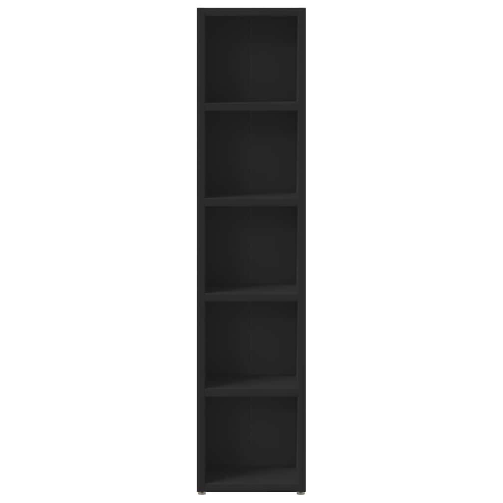 vidaXL Έπιπλα για CD 2 τεμ. Μαύρα 21x16x93,5 εκ. από Μοριοσανίδα