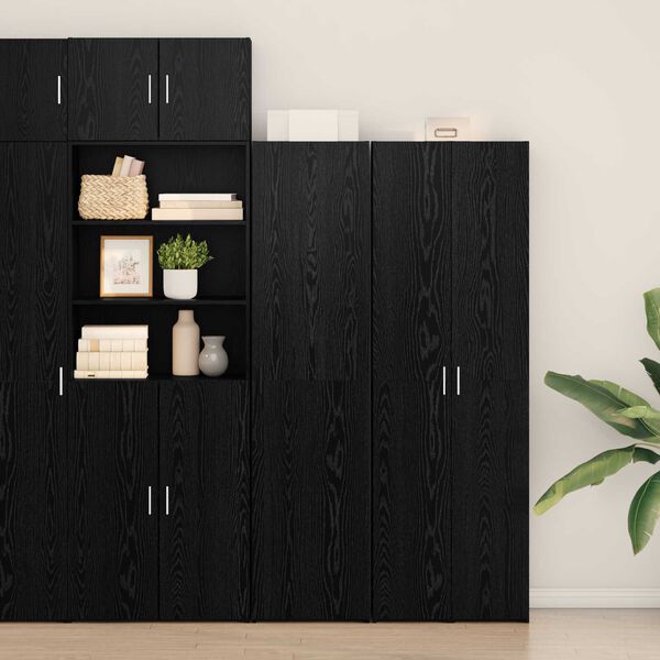 vidaXL Υψηλό Ντουλάπι Μαύρης Βελανιδιάς 45x42.5x185 εκ Επεξεργασμένο Ξύλο