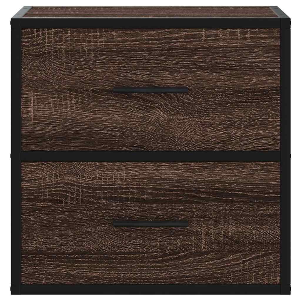 vidaXL Επίτοιχα κομοδίνα 2 τεμάχια καφέ δρυς 40x31x39,5 cm