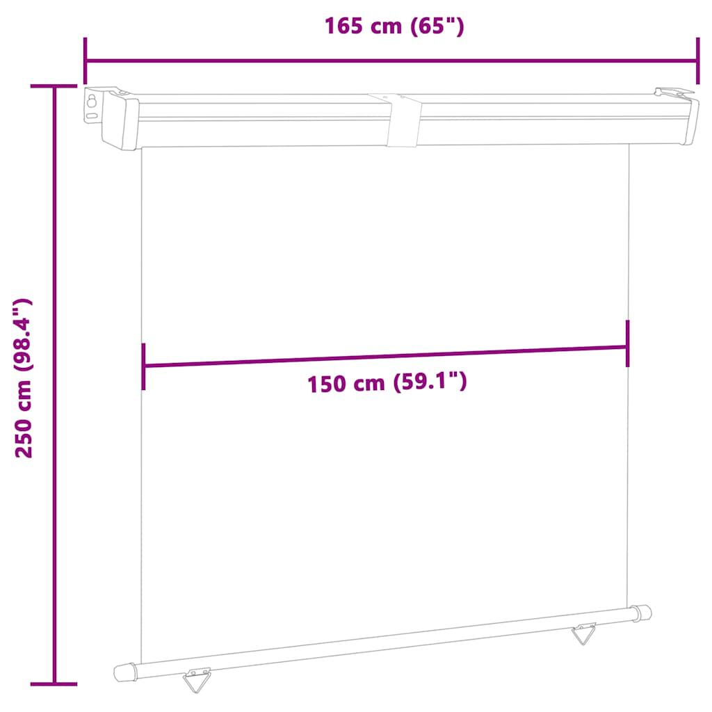 vidaXL Σκίαστρο Βεράντας Πλαϊνό Καφέ 165 x 250 εκ.