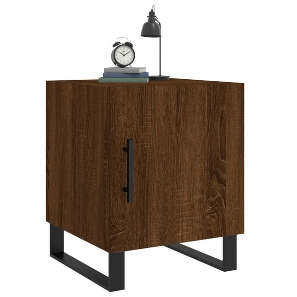 vidaXL Κομοδίνα 2 τεμ. Καφέ Δρυς 40 x 40 x 50 εκ. από Επεξεργ. Ξύλο