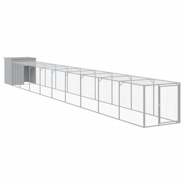 vidaXL Κοτέτσι με Περίβολο Αν. Γκρι 110x1017x110 εκ. Γαλβαν. Ατσάλι