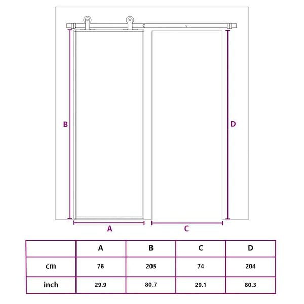 vidaXL Συρόμενη Πόρτα Χρυσή 76 x 205 εκ. από Γυαλί ESG και Αλουμίνιο