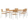 vidaXL ΣετΤραπεζαρίαςΚήπου 7 pcs Καφέ Στερεό Ακακία