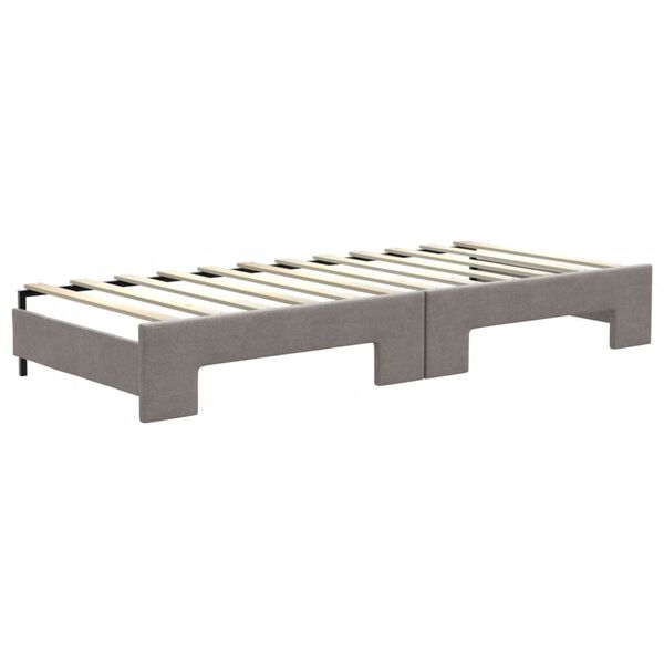 vidaXL Καναπές Κρεβάτι Συρόμενος Taupe 80x200 εκ. Υφασμάτινος Στρώματα