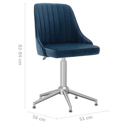 vidaXL Καρέκλα Γραφείου Περιστρεφόμενη Μπλε Βελούδινη