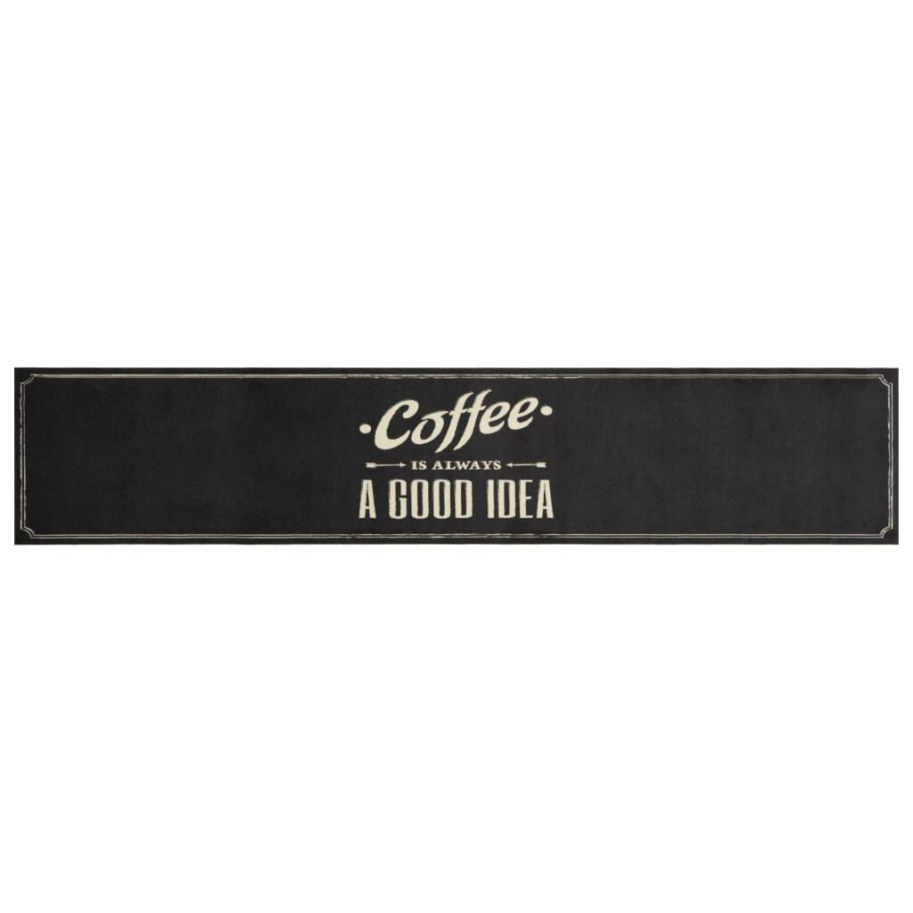 vidaXL Χαλί Κουζίνας Πλενόμενο Επιγραφή Coffee 60x300 εκ. Βελούδο