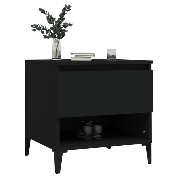 vidaXL Βοηθητικά Τραπέζια 2 τεμ. Μαύρα 50x46x50 εκ. Επεξεργασμένο Ξύλο