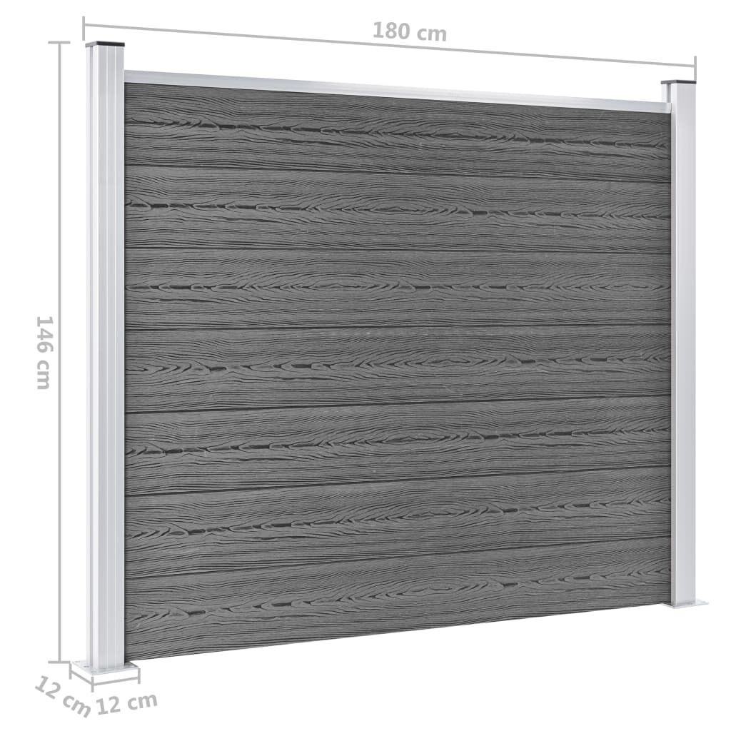 vidaXL Σετ Πάνελ Περίφραξης Γκρι 353 x 146 εκ. από WPC