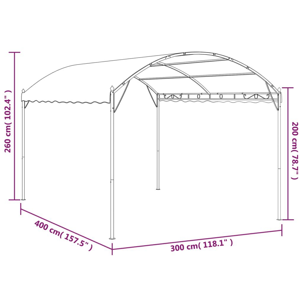 vidaXL Κιόσκι Taupe 4 x 3 x 2,6 μ. 180 γρ/μ²