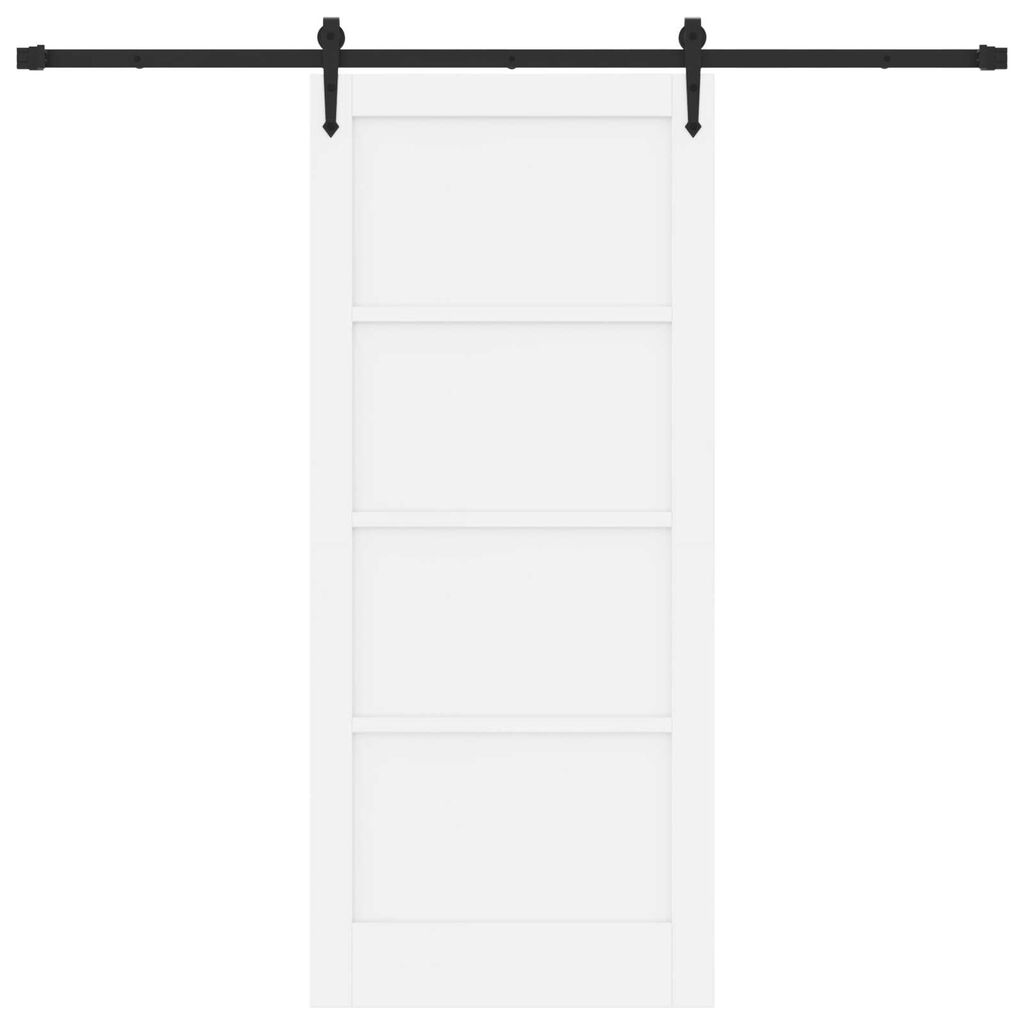 vidaXL Συρόμενη Πόρτα ORKDAL Λευκό 86 x 198.5 cm Μασίφ ξύλο πεύκου