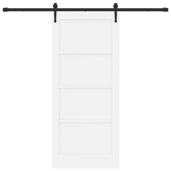 vidaXL Συρόμενη Πόρτα ORKDAL Λευκό 86 x 198.5 cm Μασίφ ξύλο πεύκου