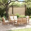 vidaXL Σετ Καναπέ Κήπου 5 pcs Φυσικό Μασίφ ξύλο teak