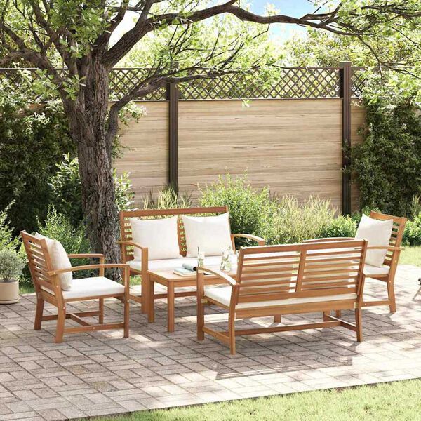 Σετ Καναπέ Κήπου 5 pcs Φυσικό Μασίφ ξύλο teak