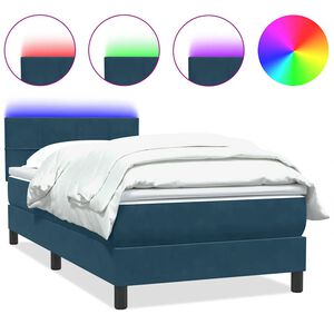 vidaXL &Kappa;&rho;&epsilon;&beta;ά&tau;&iota; Boxspring &mu;&epsilon; &Sigma;&tau;&rho;ώ&mu;&alpha; & LED &sigma;&kappa;&omicron;ύ&rho;&omicron; &mu;&pi;&lambda;&epsilon; 80x210 &epsilon;&kappa;. &Beta;&epsilon;&lambda;&omicron;ύ&delta;&iota;&nu;&omicron;